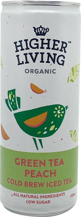 Higher Living Organic RTD Green Tea Peach (250ml) x 1